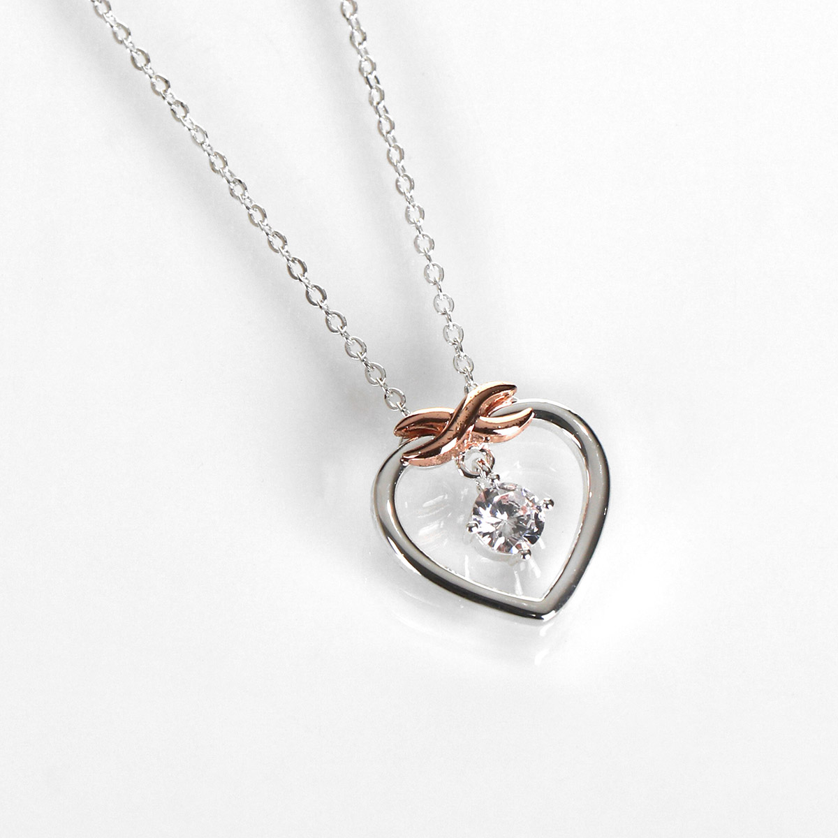 Equilibrium Two Tone Kiss Collection Eternal Heart Necklace
