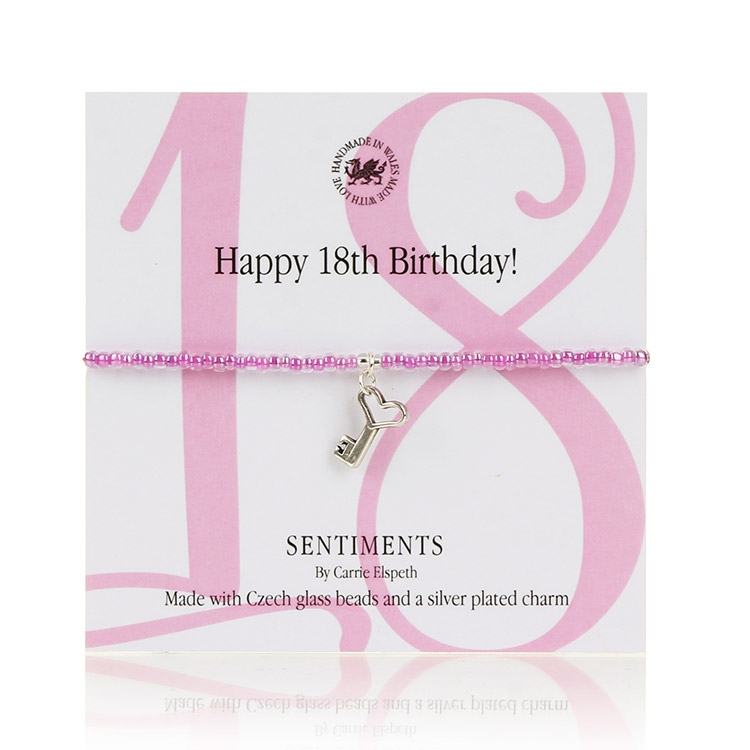Carrie Elspeth Happy 18th Birthday! Sentiments Bracelet - 12.30 Carrie Elspeth Happy 18th Birthday! Sentiments Bracelet