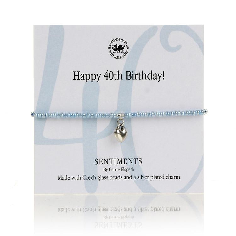 Carrie Elspeth Happy 40th Birthday! Sentiments Bracelet - 11.66 Carrie Elspeth Happy 40th Birthday! Sentiments Bracelet