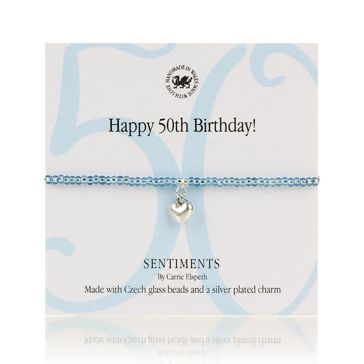 Carrie Elspeth Happy 50th Birthday! Sentiments Bracelet - 10.36 Carrie Elspeth Happy 50th Birthday! Sentiments Bracelet