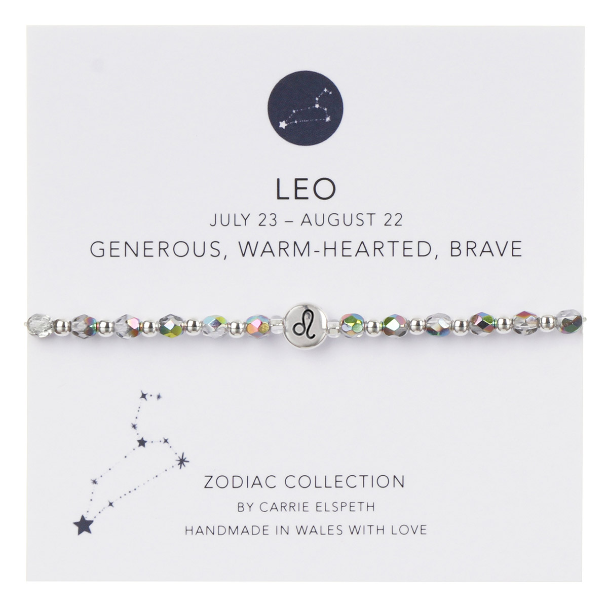 Leo Zodiac Crystal Bracelet with Black Obsidian, Tigers Eye, Citrine and  Dumortierite