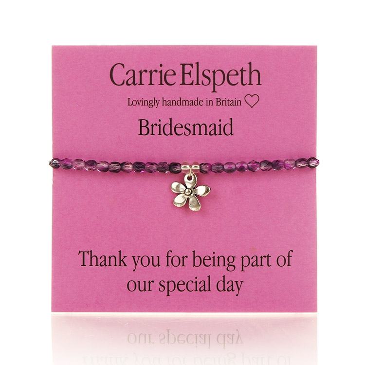 Carrie Elspeth Bridesmaid Flower Charm Sentiment Bracelet - 7.46 Carrie Elspeth Bridesmaid Flower Charm Sentiment Bracelet