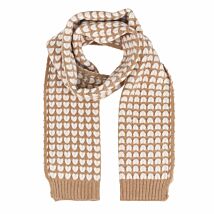 Caramel Hearts Knitted Scarf