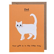 Your Gift Is In The Litter Tray Father’s Day Card