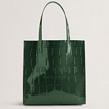 CROCCON Mid Green Croc Effect Large Icon Bag