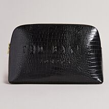 CROCANA Jet Black Croc Washbag