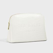 CROCALA Nude Croc Makeup Bag