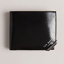KORNERR Black Metal Corner Leather Bifold Coin Wallet