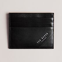 RAFFLE Black Embossed Corner Leather Card Holder