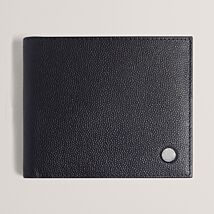 KALMER Caviar Texture Dark Navy Leather Bifold Wallet