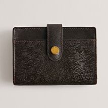 KAMRON Caviar Texture Brown Leather Card Holder