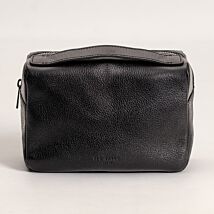 GIORJIO Black Leather Washbag