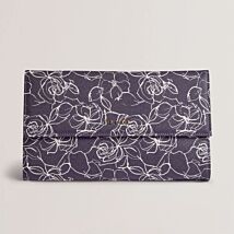 KELLES Navy Linear Rose Travel Wallet