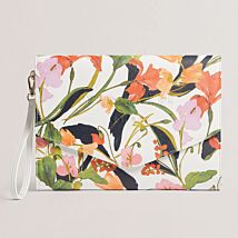 FLORESI Cream Floral Printed Icon Pouch