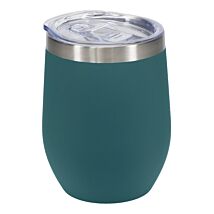 Petrol Blue Rubber Coated 350ml Travel Cup