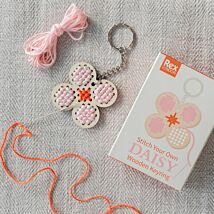 Stitch Your Own Wooden Daisy Keyring