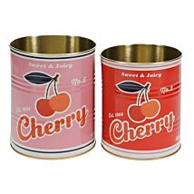 Cherry Set of 2 Medium Storage Tins