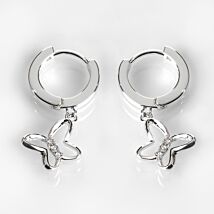 Silver Plated Pure Elegance Butterfly Huggie Earrings