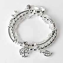 Set of 3 Silver-Plated Nature Bracelets Gift Set
