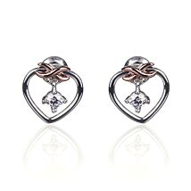 Two Tone Kiss Collection Eternal Heart Stud Earrings