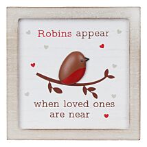 Robins Appear Square Wall Plaque