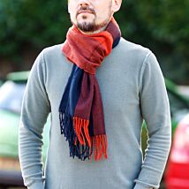 Men’s Orange Colour Block Boxed Scarf