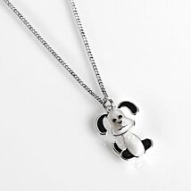 Girls Silver Plated Cute Dog Necklace