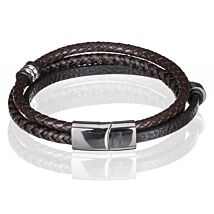 Men’s 3-in-1 Brown Leather Bracelet