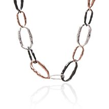 Contemporary Molten Three Tone Necklace