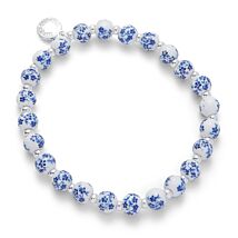 Ceramic Floral Silver Plated Bracelet