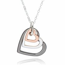 Mixed Metal Triple Heart Necklace
