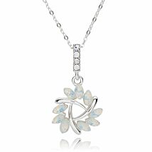 Silver Plated Moonstone Twist Necklace Clear