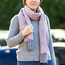 Pearl Feathers Pink Boxed Scarf