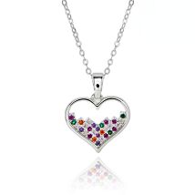 Glam Rox Pretty Heart Silver Plated Necklace