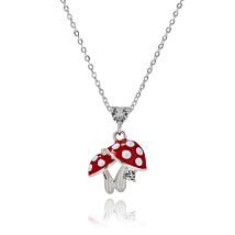 Back To Nature Mini Mushrooms Silver Plated Necklace