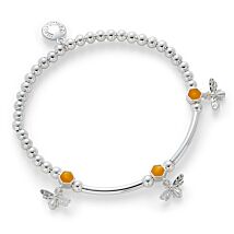 Honeycomb Bee Silver Plated Bracelet
