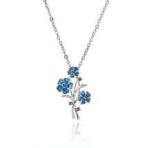 Forget-Me-Not Posy Silver Plated Necklace