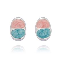 Iced Gem Duo Silver Plated Stud Earrings