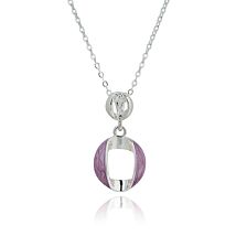 Iced Gem Twist Circle Silver Plated Necklace