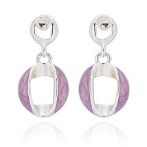 Iced Gem Twisted Circle Silver Plated Earrings