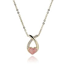 Iced Gem Kiss Gold Plated Necklace