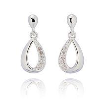 Raindrops Twisted Silver Plated Stud Earrings