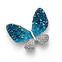 Glam Blue Butterfly Magnetic Brooch