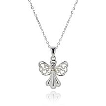Silver Plated Angel of Hearts Necklace