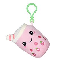 Mochi Pop Strawberry Boba Bubble Tea Plush Key Clip