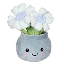 Mochi Pop Daisies In Grey Plant Pot 20cm Soft Toy