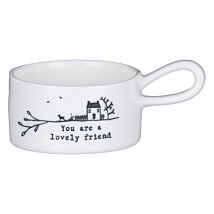 ‘Lovely Friend’ Handled Tea Light Holder