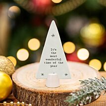 ‘Merry Christmas’ Small Standing Porcelain Tree