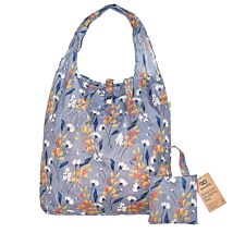 Grey Flowers Recycled Foldaway Shopper