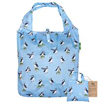 Blue Puffins Recycled Foldaway Shopper
